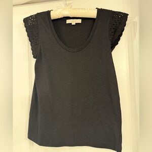 LOFT Crochet Sleeve Tee